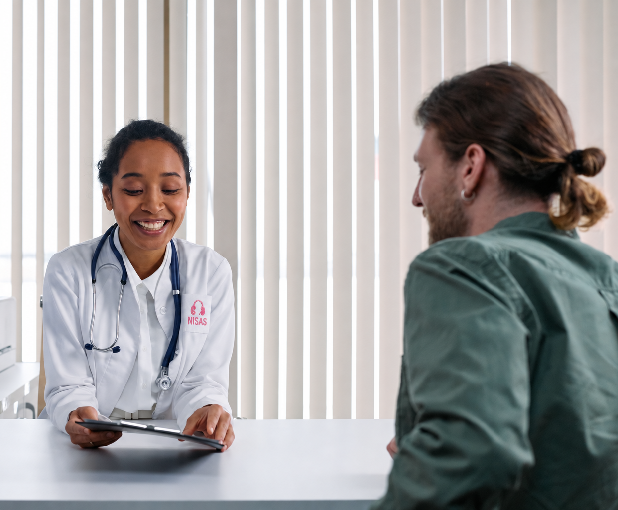 International patient receiving medical guidance before a kidney care visit in Cali